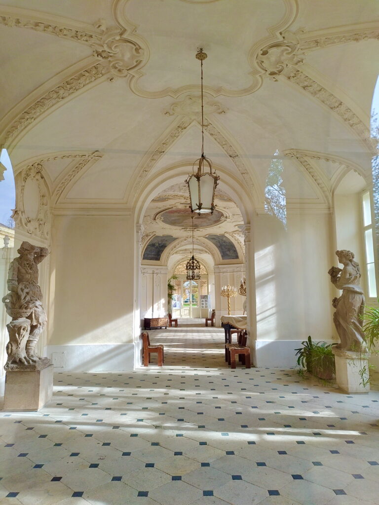 Interior of the castle entrance - photo made through the window.