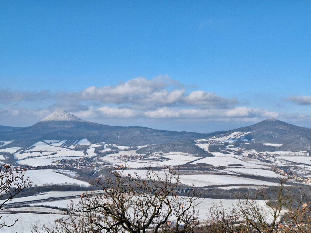 View from Lovoš with Milešovka in the background