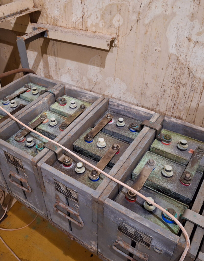 Batteries in the Přáslavice bunker