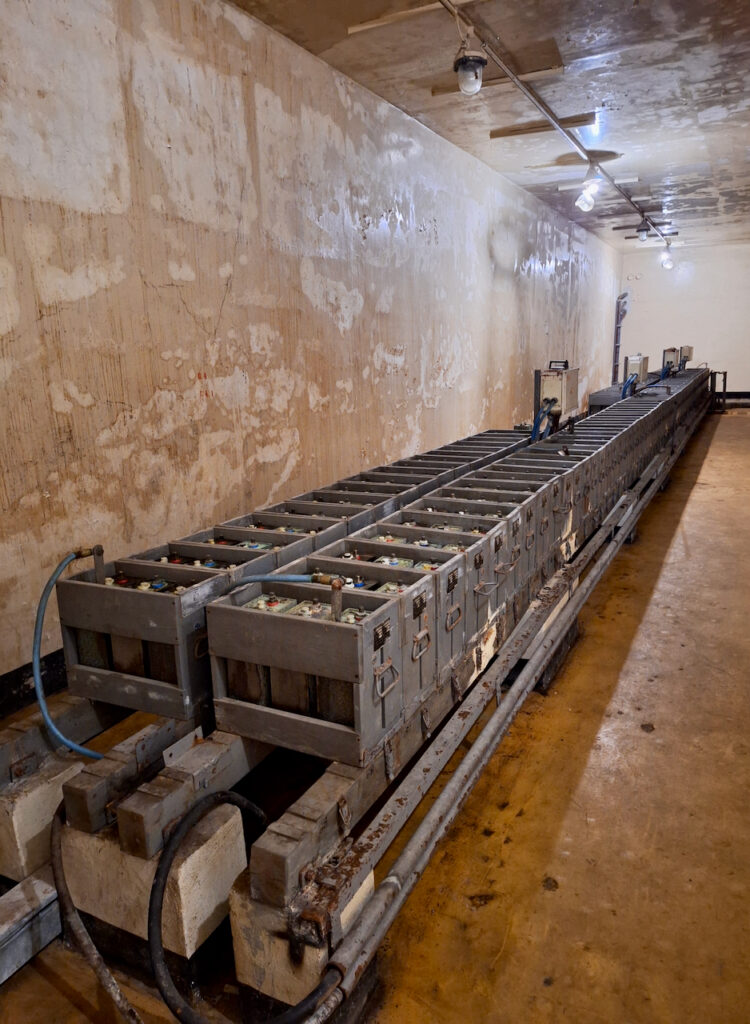 Batteries in the Přáslavice bunker