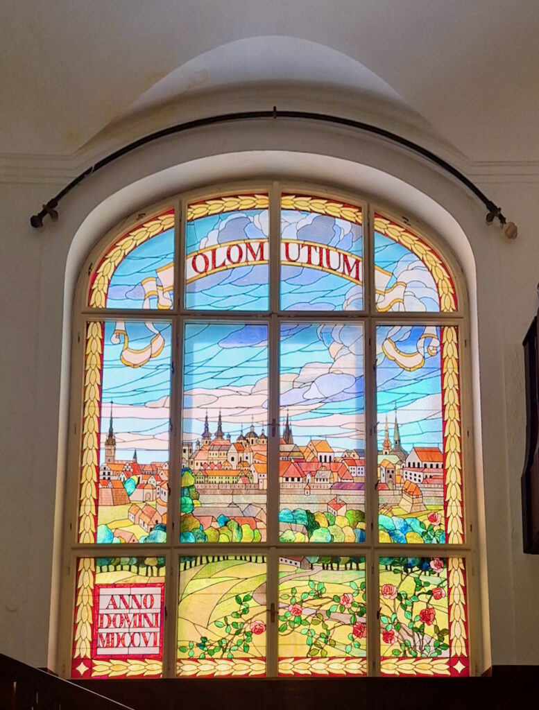 Stained glass of Olomouc inside Vila Primavesi